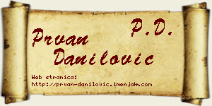 Prvan Danilović vizit kartica